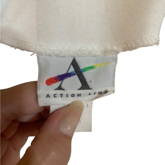 Vintage 90’s Action line white scallop trim button up dress with pockets size 8 - Picture 12 of 13